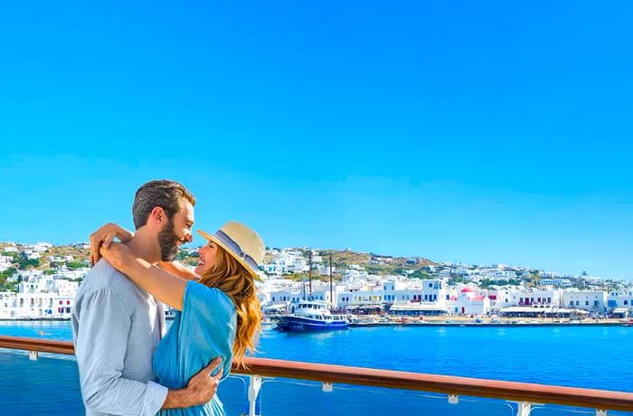 Couple in Mykonos, Greece