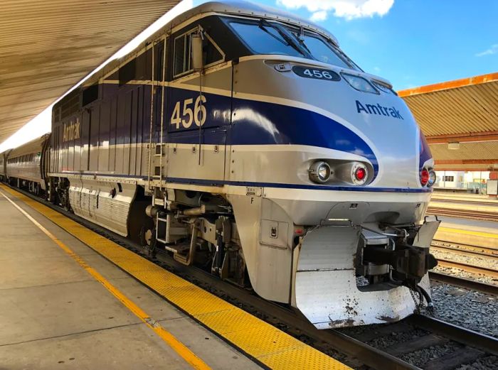 Single-level Pacific Surfliner train.