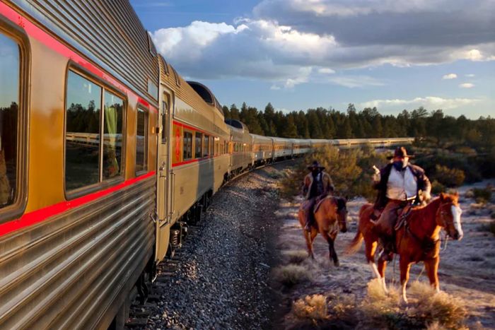 The Grand Canyon route offers a journey from Williams, Arizona, to the Grand Canyon aboard beautifully restored historic passenger cars.