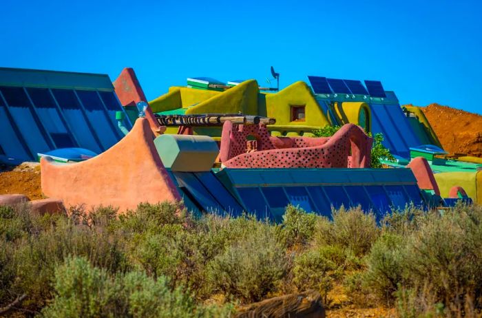 The vibrant Taos Earthships