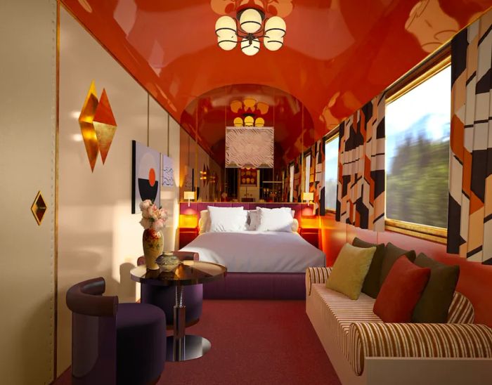 A suite on the upcoming La Dolce Vita train in Italy