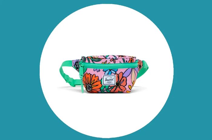 Kids' floral print mini fanny pack, perfect for little ones.