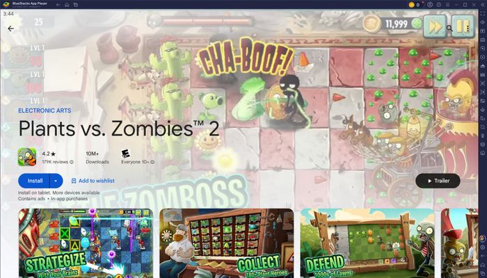 Tham gia trò chơi Plants vs Zombies 2 trên PC cùng BlueStacks