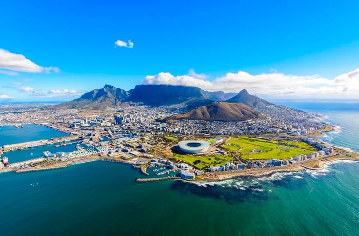 Bird's-eye view of Cape Town, South Africa
