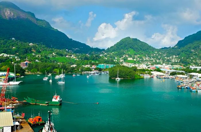 Inner harbor of Port Victoria, Seychelles