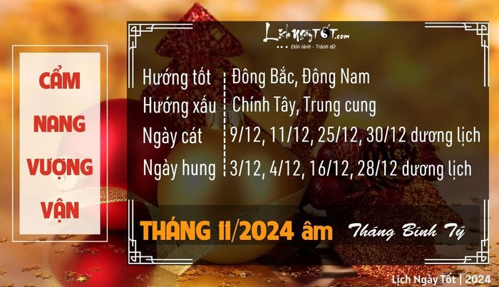 Cẩm nang vượng vận tháng 11