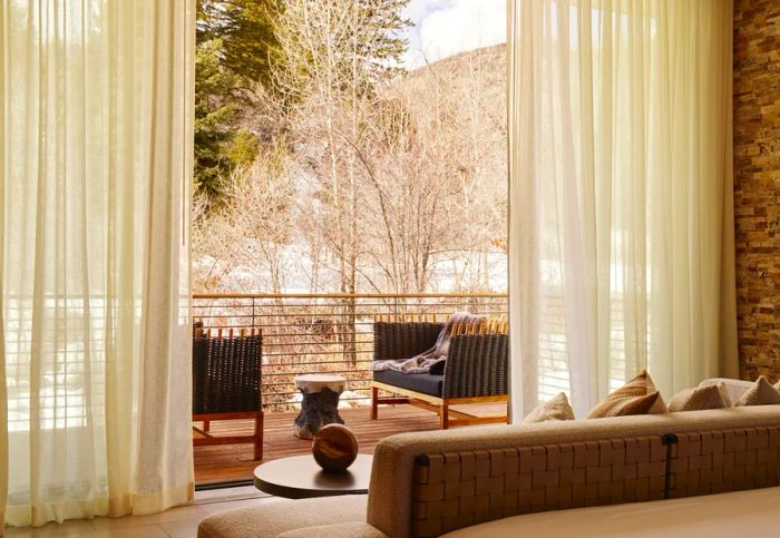 Interior of a room at the Creek Houses.