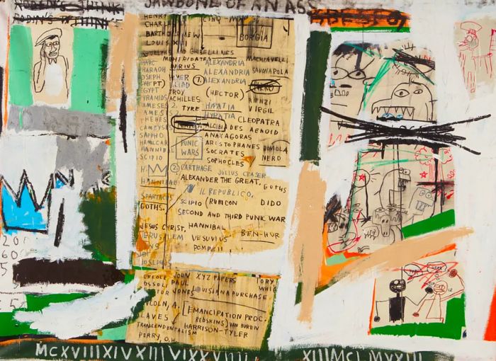 Art piece 'Jawbone of an Ass' by Jean-Michel Basquiat