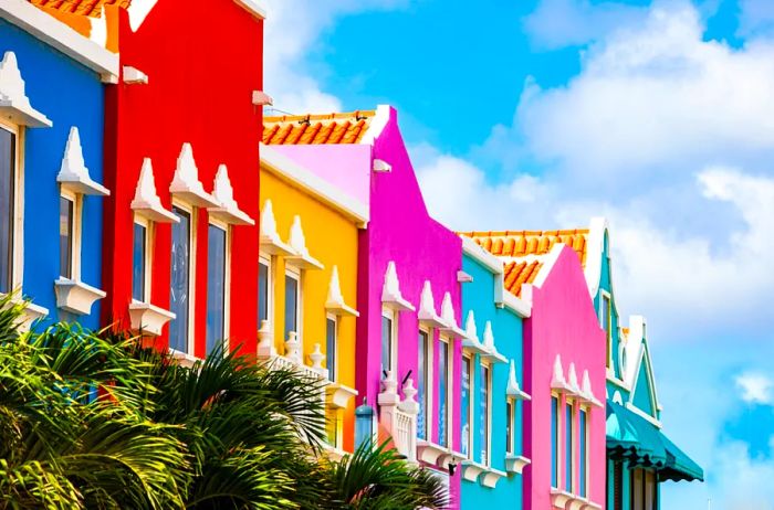 Bonaire is famous for its brightly colored houses.