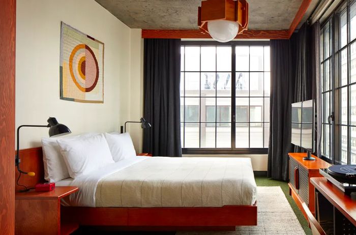 Guest room interior at the Ace Hotel Brooklyn