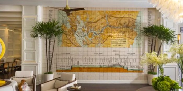 Sofitel Legend Casco Viejo Panama City map displayed in the lobby.jpg