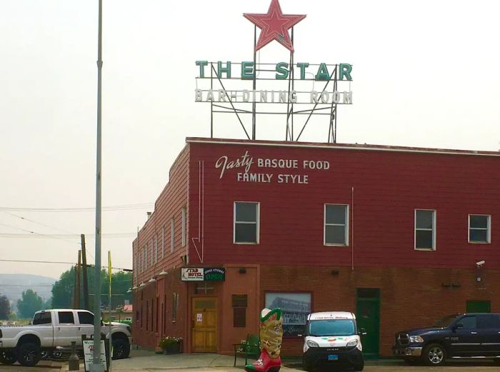 The exterior of a Basque hotel and restaurant in Elko