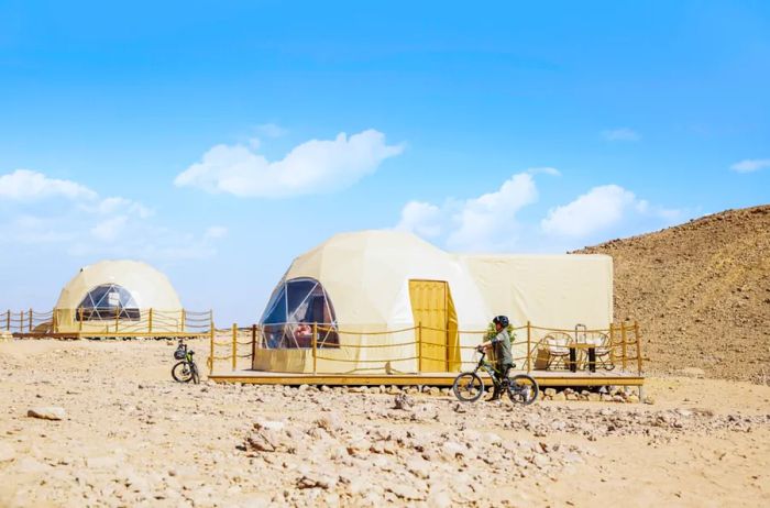 Dome tents located at Jebel Hafit Desert Park