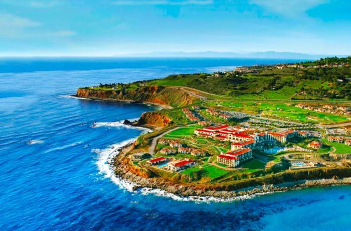 An aerial view showcasing the beauty of Terranea Resort