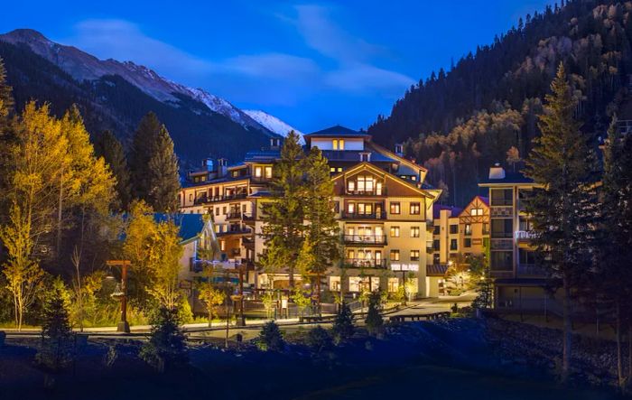 The Blake Hotel at Taos Ski Valley during the evening