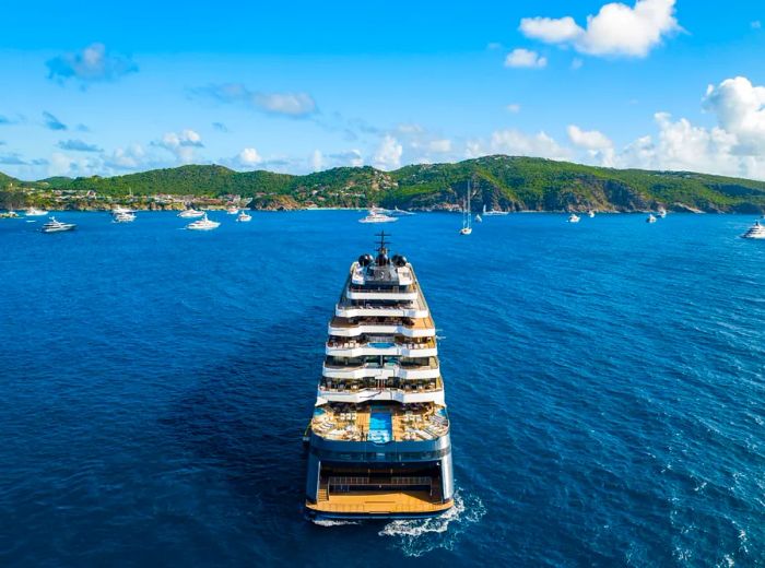 Aerial view of the Ritz-Carlton Yacht Collection's 