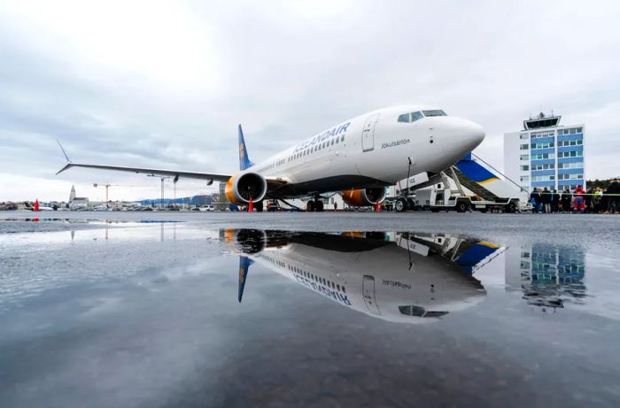 Icelandair's latest Boeing 737 MAX 8 aircraft in Iceland. (Image by Pall Jokull for Icelandair/The Brooklyn Brothers via Getty Images)