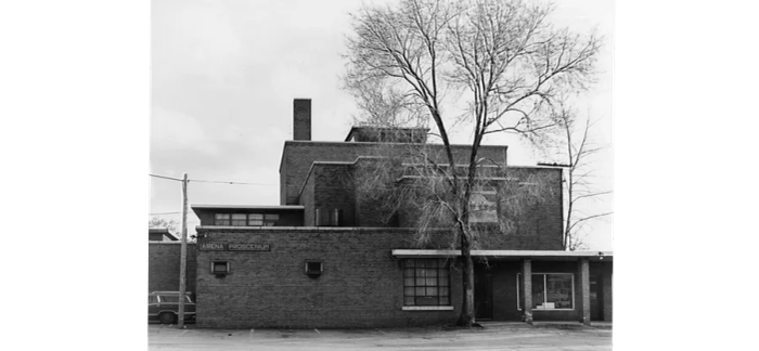 The brick facade of Karamu House in Cleveland, Ohio.