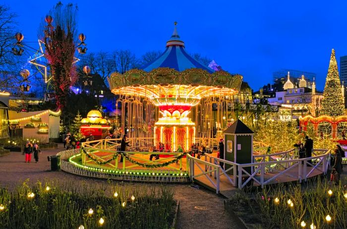 Tivoli Gardens is a beloved winter destination in Copenhagen.