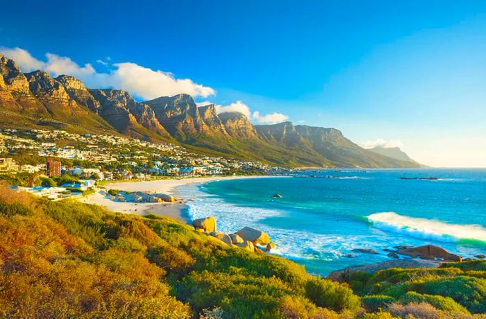 The Twelve Apostles mountain range in Camps Bay, Cape Town, South Africa.