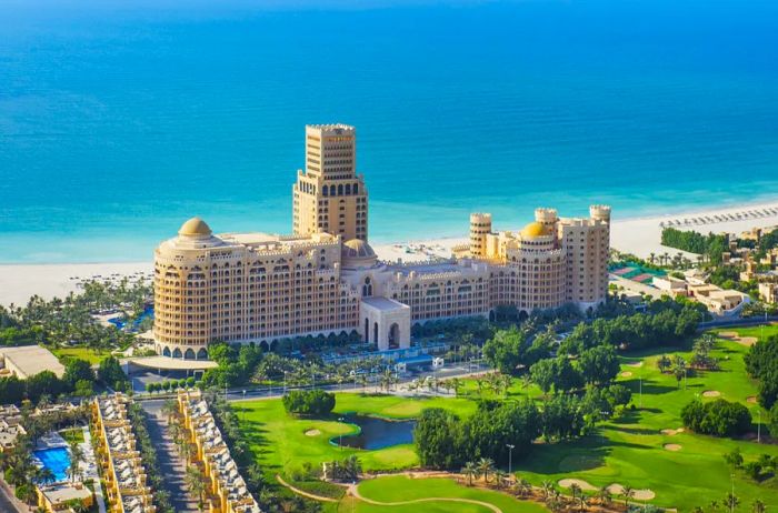 The Waldorf Astoria Ras Al Khaimah is nestled between a stunning beach and a golf course.