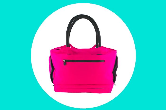 CoolBag Gen 2 Locking Anti-Theft Travel Tote in vibrant pink with black handles