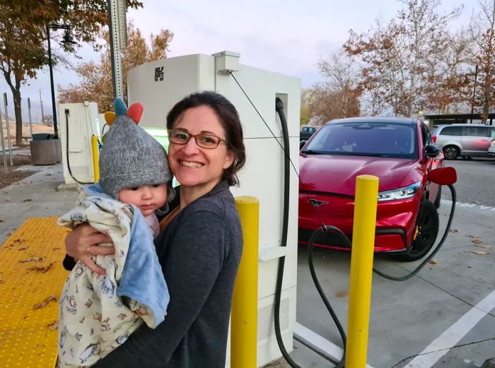 The car charges faster than its passengers can get ready.