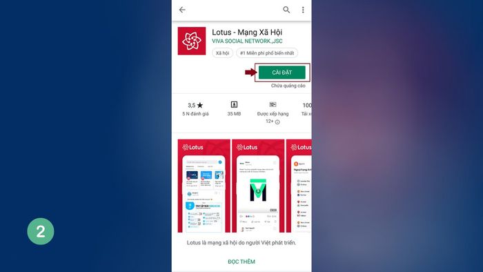 Hướng dẫn tải Lotus trên điện thoại Android - bước 2