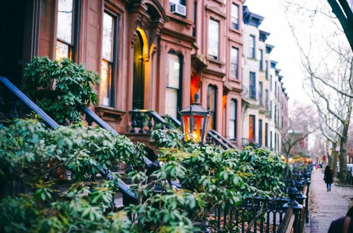 A row of brownstones in Brooklyn, New York