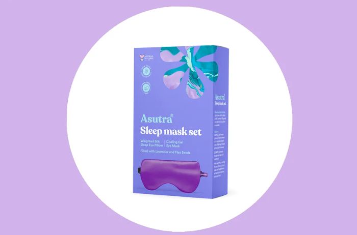 Purple eye mask in box