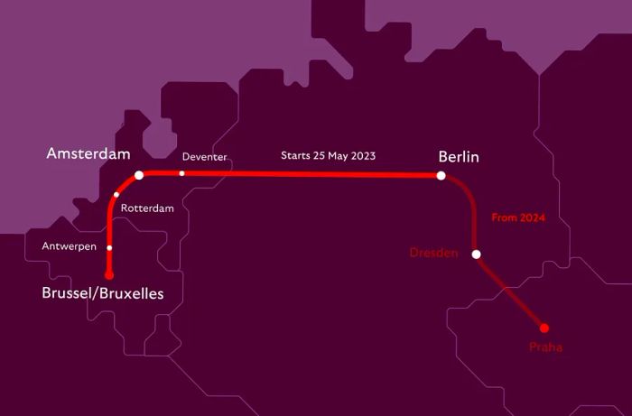 European Sleeper Train Route Map