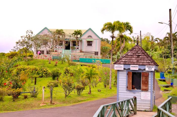 The entrance to Grand Etang National Park, a natural reserve teeming with diverse fauna and flora on the island