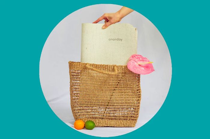 Ananday creates its travel yoga mat using biodegradable jute and rubber instead of plastic.