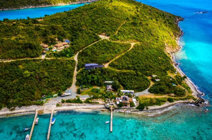 Visitors snorkeling at the new Lovango Resort + Beach Club in the U.S. Virgin Islands can explore the hotel’s coral restoration initiatives through informative underwater signage.