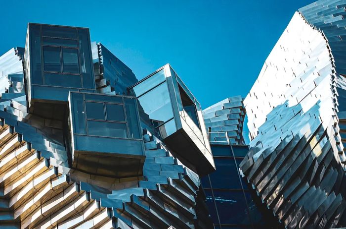 Exterior view of the Luma museum designed by Frank Gehry