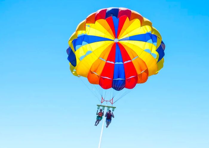 Parasailing in the Caribbean