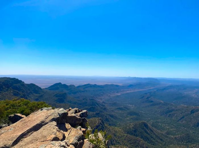 A breathtaking view from the cliffs overlooking Wilpena Pound in Ikara-Flinders Ranges National Park