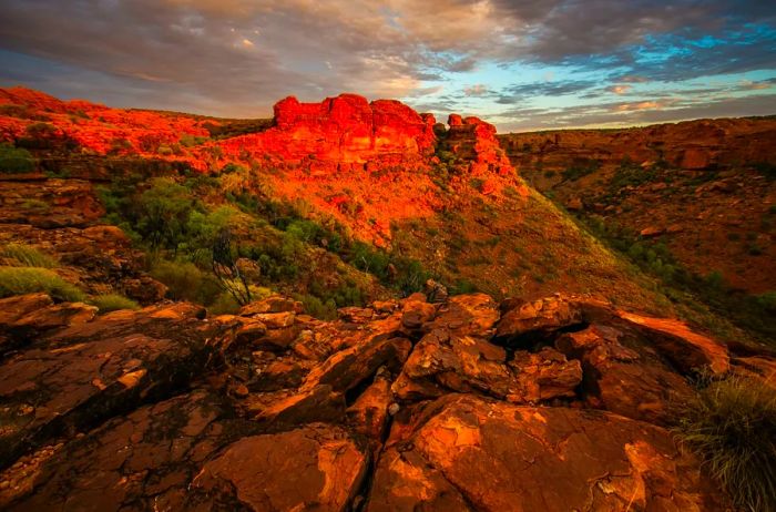 Australia's Kings Canyon at sunset