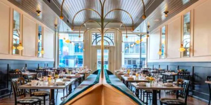 The Lola restaurant at the National Exchange Hotel draws inspiration from 19th-century actress Lola Montez, who performed here.
