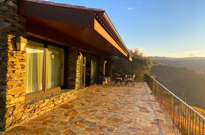 Stone Patio and Exterior of the Airbnb in Portugal