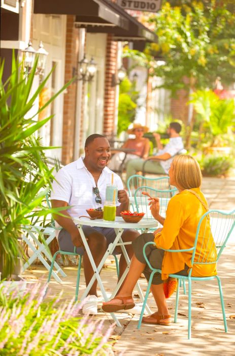 In Myrtle Beach, fresh Lowcountry seafood, Gullah cuisine, and even juice from Loleo Juice Bar are best enjoyed outdoors<i>.</i>