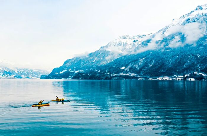 Water enthusiasts will love the various activities available in Interlaken, including kayaking.