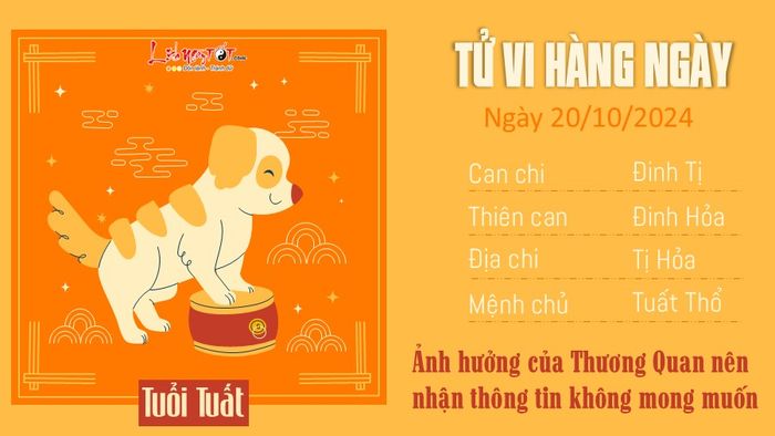 Tử vi hàng ngày 20/10/2024 của 12 con giáp - Tuất