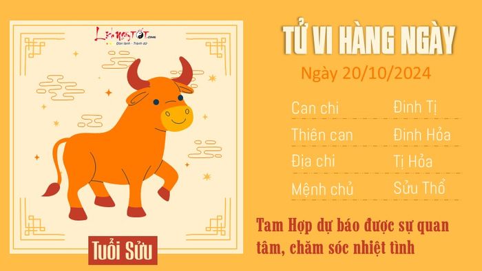 Tử vi hàng ngày 20/10/2024 của 12 con giáp - Sửu