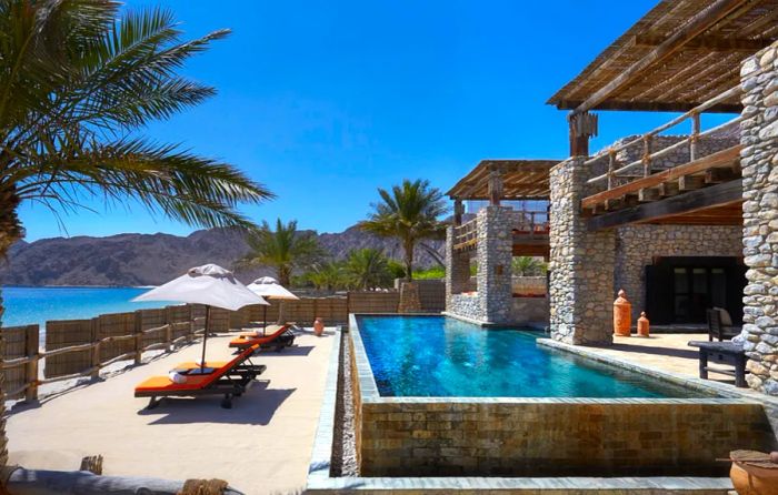 An exquisite infinity pool at Six Senses Zighy Bay in Oman