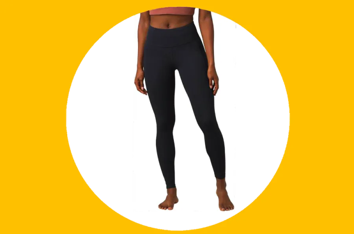 The Electa legging is currently 60 percent off and made from a recycled nylon blend in a Fair Trade Certified factory.