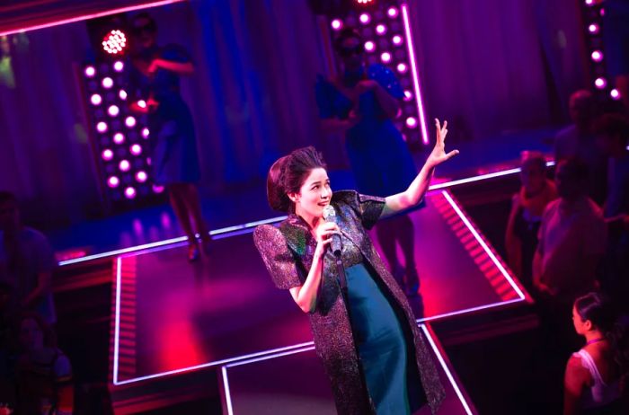 Arielle Jacobs performing in <i>Here Lies Love</i>