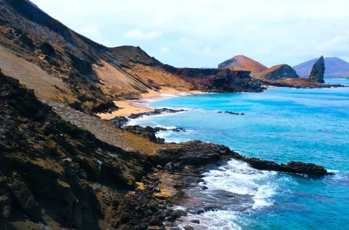 The coastline of the Galapagos Islands