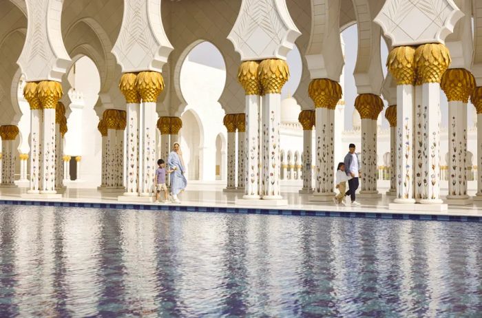 One of the many remarkable attractions is Abu Dhabi’s Sheikh Zayed Grand Mosque.