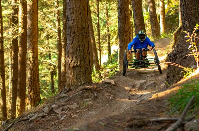 Rider Jody Blatchley enjoying a gravity quad—available through Makingtrax—at Christchurch Adventure Park